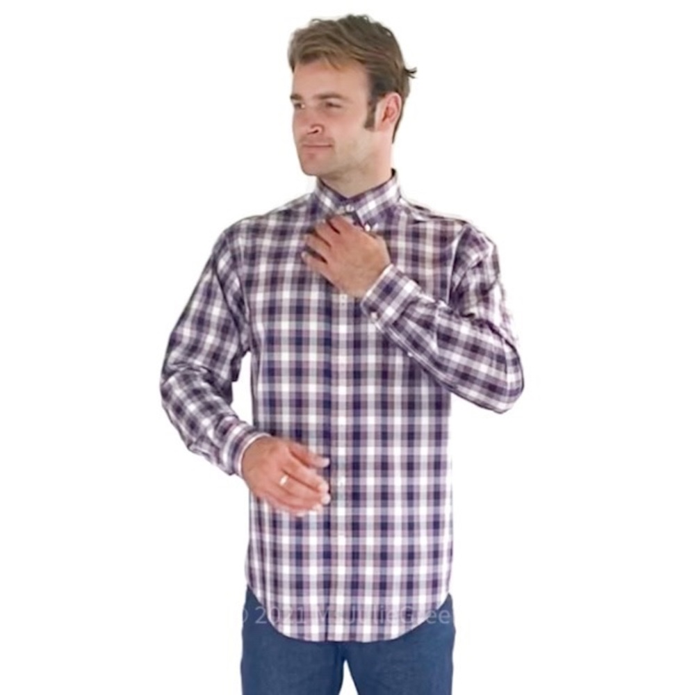 NWT Men's Burgundy Plaid shirt